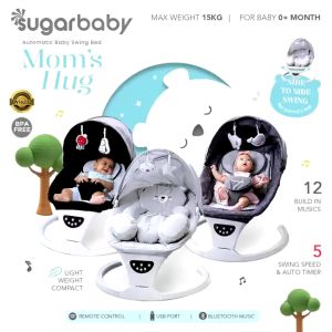Sugar Baby Moms Hug Automatic Swing Bed Ayunan Bayi Bouncer Dengan Fitur Bluetooth dan 12 Lagu Klasik