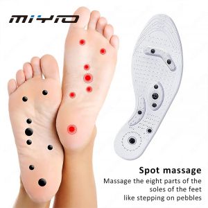 MIYIO 1 Pair Magnetic Therapy Insoles Silicone Anti-fatigue Health Care Massage