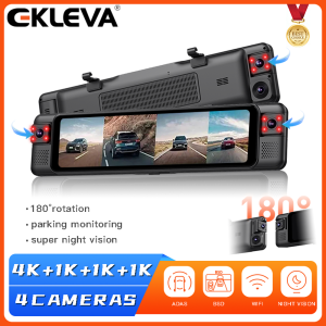 EKLEVA F50 11.26 Inch Mirror Dash Cam 4K+1K+1K+1K Car DVR Video Recorder Support WiFi ADAS BSD LCA Car RearView Mirror Camera Dual Lens Phone Connection
