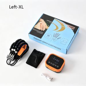Orange Rechargeable Smart Hand Training Glove 9‑Level Intensity 3 Training Modes Electric Finger Workout Glove