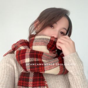 KHĂN QUẢNG CỔ NỮ CHOẢNG CỔ NAM KHĂN ĐÔI NAM NỮ QUÀ TẶNG MỀM MỊN NHẸ ẤM - CARO ĐỎ NOEL TẾT CHỤP ẢNH GIÁNG SINH HORIZON