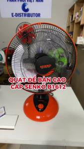 Quạt bàn B4 Senko B1612Công suất 47WCánh 3 lá Cao 66cm - Giao màu ngẫu nhiên - Hàng Chính Hãng
