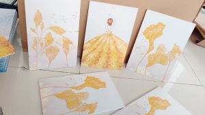 1เซ็ต 3รูป รูปติดผนัง กรอบรูปแขวนผนัง ไร้ลอยกรอบดำ รูปภาพพิมพ์ลาย ผ้าใบแคนวาสแท้ 20*30 ชุดหมอน