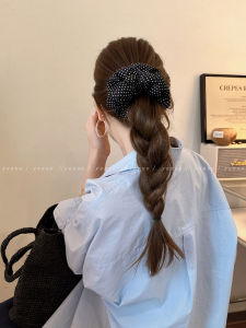 Korean Style Polka Dot Cotton Filled Hair Ties Womens Luxury Lazy Hair Bands Elastic Hair Bands for Bun Headbands