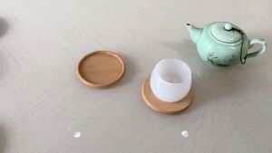 แก้วจานรอง 100% ชาติ ไม้ใหญ่ น้ำชา ไม้ยางพารา ราคาที่ถูกต้อง