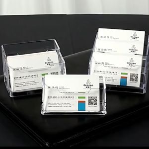 Business Card Stand Holder Transparent Business Card Container Acrylic Cards Display Stand