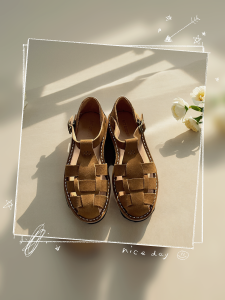 Roman Style Thick Heel Real Leather Womens Sandals Summer Outdoor Wear Cage Toe Platform Sandals Breathable Knot Design Rubber Sole