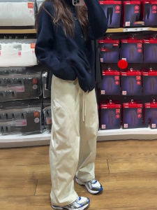 กางเกงลำลองผู้ชายสไตล์อเมริกัน บุขนแกะ 3-in-1 กันลม กันน้ำ กางเกงขายาวทรงตรง ทรงหลวม สไตล์ฤดูใบไม้ร่วง/ฤดูหนาว