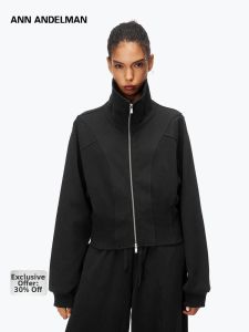 ANN ANDELMAN | Spliced Ribbed Casual Top Black