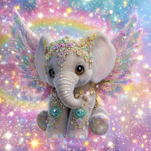 HUACAN Diamond Mosaic Elephant Animal Fantasy Handicrafts Diamond Painting Full Square Round Drill Art Cross Stitch