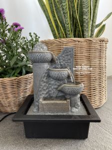 น้ำพุน้ำล้นลูกแก้วหมุน ตั้งโต๊ะทำงานตั้งเคาน์เตอร์