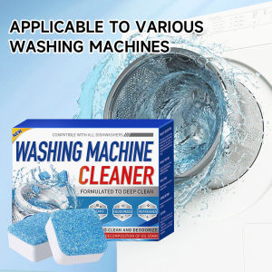Washing Machine Cleaner Descaler Deep Cleaning Tablets Odor Removing Effervescent for Home Washer Laundry Supplies 12/24pcs Pack