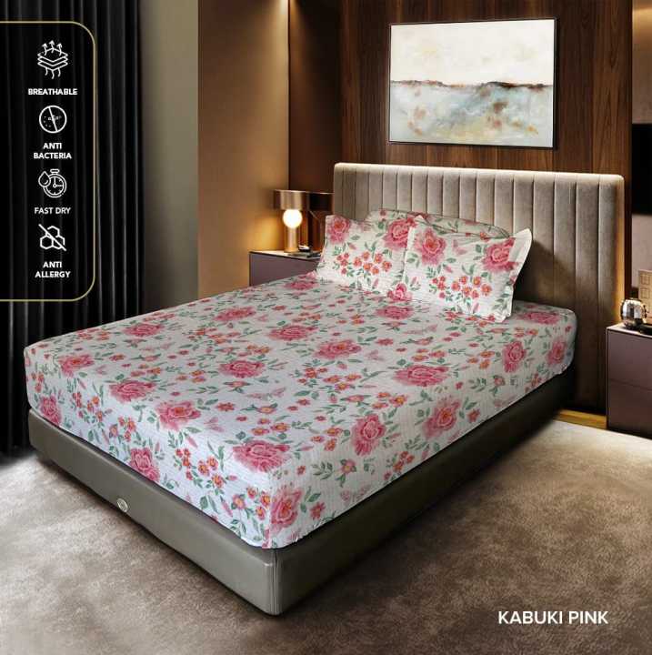 King Rabbit Sprei, sarung bantal & sarung guling - Kabuki pink