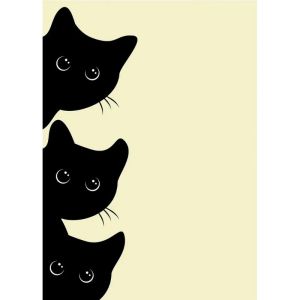 Canvas Painting Funny Black Cat Minimalist HD Poster and Print Nordic Animal Kitten Wall  Picture For Kid Bedroom Home Decor