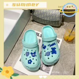 NDDshop ราคาประหยัด รองเท้าผู้หญิง หัวโต รุ่นยอดฮิต วัสดุยาง PVC พื้นหนา 2 นิ้ว ทรงสวย กันน้ำ กันลื่น ทนทาน สินค้าคุณภาพดี ราคาสุดคุ้ม