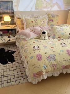 Kiss Dear | Princess Style Flannel Coral Fleece Winter Thickened Bed Four-Piece Set