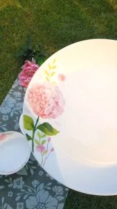 ชุดจาน ถ้วยน้ำจิ้ม ทั้งหมดได้ 3ใบลายดอกHydrangea หายาก ใส่อาหารได้หลากหลาย