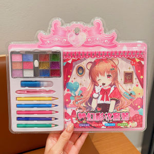 Coloring Book for Children Watercolor Makeup Graffiti Coloring Book DIY Princess Makeup Coloring Book Color Drawing Book