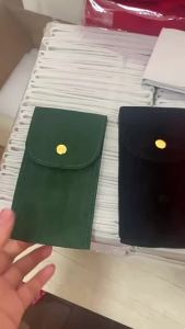 New Watch Pouch Storage Bag Portable Single Watch Travel Organizer Watch Display Gift Box Watch Dust Protection Case Green/Black