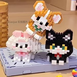 Nano Block Cat Animal Dog Building Blocks Educational Toys Childrens Day Kids Gift Set Birthday