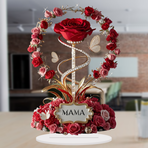 Hoa Hồng Acrylic 2D Phẳng 8 Inch Đồ Trang Trí Hình Tượng Dành Tặng Mẹ Nhân Dịp Sinh Nhật Ngày Của Mẹ Kỷ Niệm Trang Trí Bàn Ăn Phong Cách Đồng Quê Quà Tặng