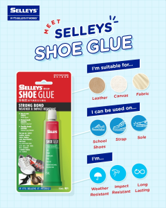 SELLEYS - SHOE GLUE 15ML | STRONG & LONG LASTING ADHESIVE | STRAPS & SHOE REPAIRS