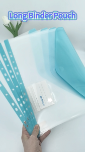 Long/A4 File Bag 11 Hole Loose Leaf Bag for 3/4/5 Ring Binder Transparent Binder Pouch Paper Organizer
