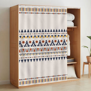 Dustproof Fabric Curtain Closet Partition Blind No Door Cabinet Home Decorative Nordic Style Customizable Width 100cm