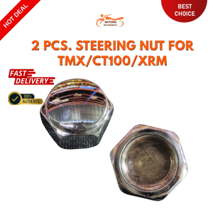 Genuine 2 Pieces Steering Nut for TMX/CT100/XRM Metallic Finish Threaded Interior Reflective Exterior