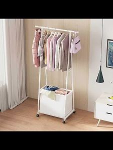 Triangle Clothes Rack Bedroom Multi-function Clothes Hanger Removable Bedroom Hanging Rack With Wheels Floor Standing