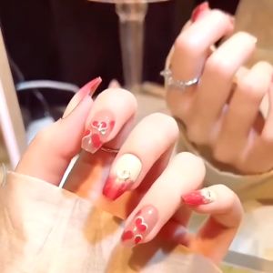 kuku palsu dan lem nail art aesthetic wisuda tangan pewarna Nails Grooming Manicure Set Pedicure