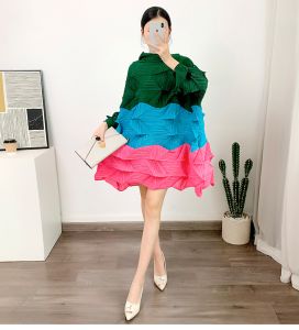 Áo Xếp Ly Phối Màu Áo Thun Nữ Dáng Lửng Che Bụng Xếp Ly Kim Cương Dáng Rộng Màu Tương Phản Ys381296