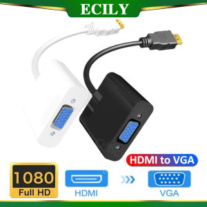Ecily HD 1080P Cáp HDMI sang VGA Bộ chuyển đổi có âm thanh Bộ chuyển đổi điện cho Xbox PS4 PC máy tính xách tay TV trường hợp máy chiếu màn hình