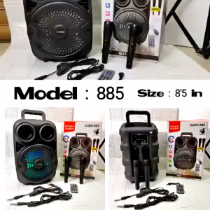 COD Speaker Bluetooth 9inch SQRS 885 Bonus 2 Microphone/ Speaker Wireless