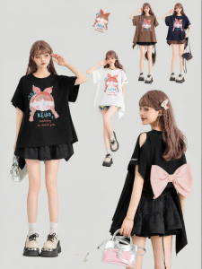 Keiko | Sweet and Cool Style Teenage Feel Rejuvenating Bow T-shirt