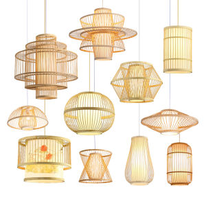 Chinese Bamboo Lamp Bamboo Art Pendant Lamp LED Bulb Environmental Pendant Lamp Suitable For Hotel Restaurant Bar Table Living Room Antique Chinese Lamp Diy Decorative Bamboo Lamp