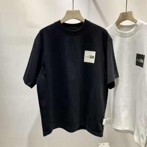 Summer Heavyweight American Style round Neck Short Sleeve Mens T-Shirt Trendy Loose High Grammage Black Print Cotton Tee