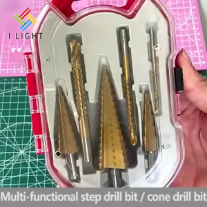 (Fast Delivery)6Pcs Step Drill Bit Set Titanium Coated Metal Hole Opener Drill Bit HSS Drill Bit