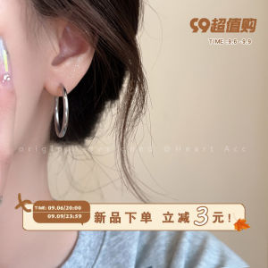 Silver Circle Hoops Earrings Womens New 2025 Fashion round Face Small Design Cold Style Hoop Earring Jewelry Accessories