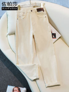 High Waist Straight Leg Denim Jeans Womens Khaki Color Casual Harlan Pants Autumn New Style Slimming Versatile Commute Style