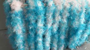 130g Two-tone Turkey Feather Boa Fluffy Turkey Feather shawl for  Wedding Party Halloween Costume Burlesque Stage Decoration