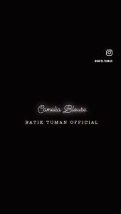 Camelia Soft Blue Pastel Blouse Batik Wanita Atasan Batik Kantor Kerja Kombinasi Brokat Premium Busui Friendly