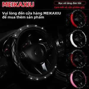 Bọc Vô Lăng Da PU Mềm Nạm Kim Cương Cho Nữ Phụ Kiện Ô Tô Lấp Lánh 38Cm 15 Inch Không Có Vòng Trong