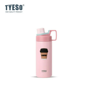 TYESO | Bình Nước Giữ Nhiệt Bằng Thép Không Gỉ Tyeso 600ML Chống Rò Rỉ Bình Thể Thao Dùng Cho Hoạt Động Ngoài Trời Kèm Sticker Cà Phê Thân Thiện Với Môi Trường