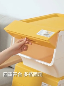 HALOO Flip Top Storage Box with Wheels - Stackable Plastic Organizer Storage Box for Toys/Snacks/clothing