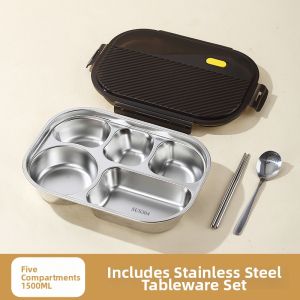YOULUNMEI | Children Food-grade 304 Stainless Steel Partitioned Plate