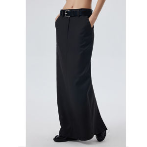 พลัสไซส์ สูง เอว ทรงเอ ความยาวพื้น กระโปรง สําหรับผู้หญิงอวบ ผ่าข้าง ชุดกึ่งทางการ โพลีเอสเตอร์ ไฟเบอร์ ฤดูใบไม้ผลิ ฤดูร้อน ฤดูใบไม้ร่วง