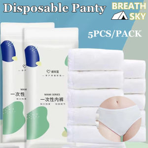 5Pcs Disposable Panties Once Use Women Travel Printed Panties Pregnant Underwear Postpartum Cotton Underwear