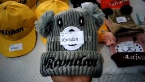 Kupluk Bayi Beruang Bordir Nama Anak Laki Laki Perempuan