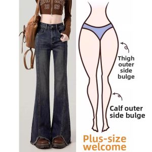 QIANCHANGNAAI | Plus Size Skinny Stretch Jeans Flared Cuff